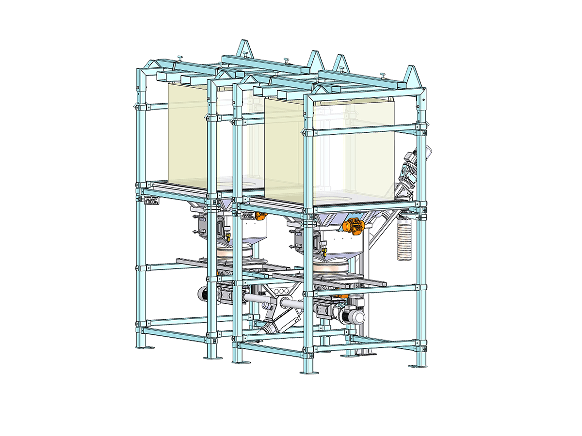 3D-CAD-Zeichnung eines kontinuierlichen Mischers für industrielle Anwendungen