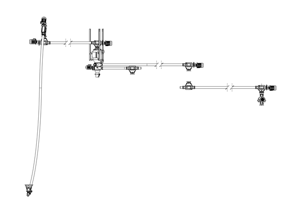 Flexible Schnecken in Reihe geschaltet, um verschiedene Punkte innerhalb einer Anlage zu beschicken