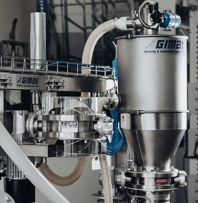 Gimat Zellenradschleuse DN250 DN250 in einem pneumatischen Fördersystem
