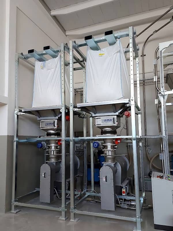 Pulvertransport- und Dosiersystem mit Zellenradschleusen